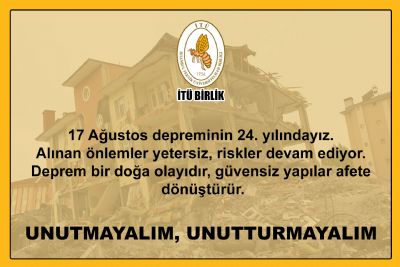 17 Ağustos 1999 24 yıl oldu. Değişen birşey yok